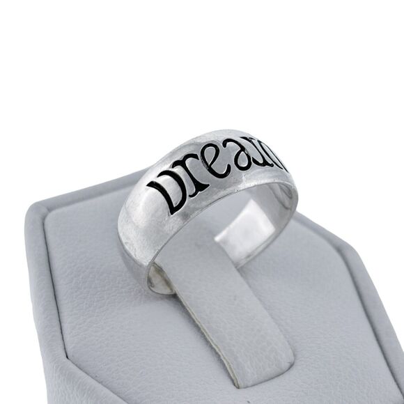 Vintage LA Sterling Silver 925 Reversible Inscribed Dream Ring Size 6.25 - Picture 2 of 7